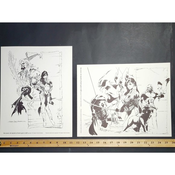 Buccaneer ART LITHO SET 6 Hunter Grey-Wolf S.C.Harbaker Falcon Comic 710/1500 NM - Picture 8 of 12